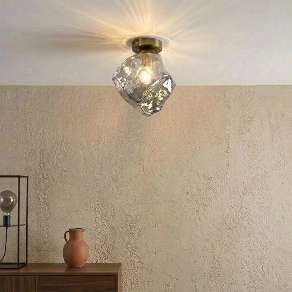 Плафон CRISTAL 1xE14/15W/230V месинг/опушено черно