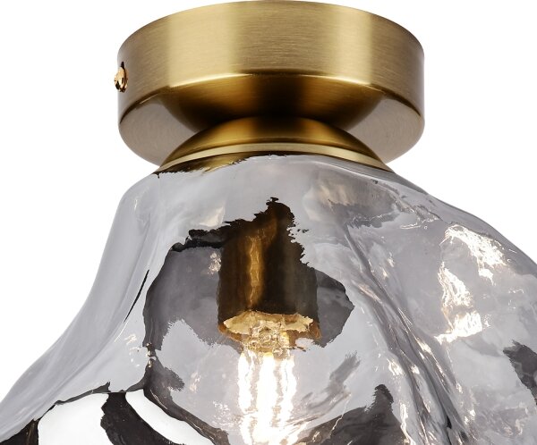 Плафон CRISTAL 1xE14/15W/230V месинг/опушено черно
