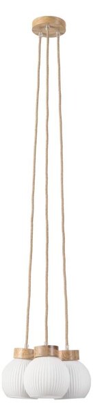 Полилей на кабел LOOMIS 3xE27/15W/230V 130 cm бежово/дъб