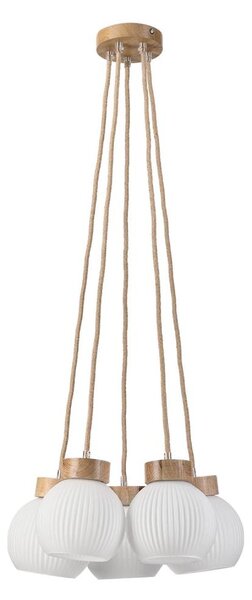 Полилей на кабел LOOMIS 5xE27/15W/230V 83 cm бежов/дъб