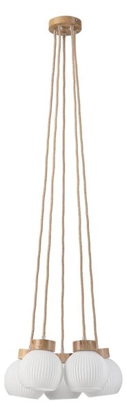 Полилей с кабел LOOMIS 5xE27/15W/230V 130 cm бежов/дъб