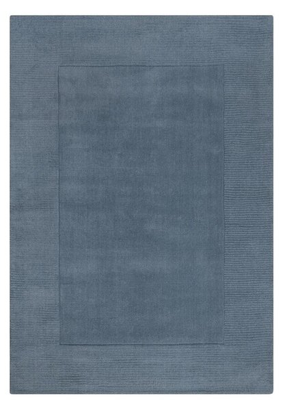 Тъмносин ръчно изработен вълнен килим 120x170 cm Textured Wool Border – Flair Rugs