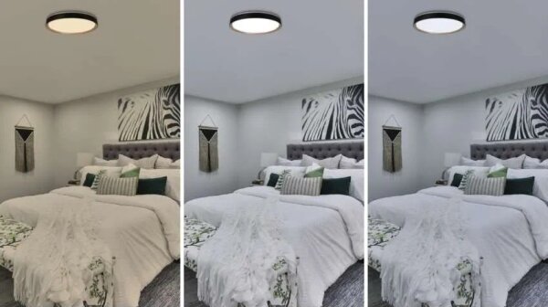 LED димируемо таванно осветително тяло ILVI LED/45W/230V 2700-6500K Ø 50 см черно/бежово + дистанционно управление