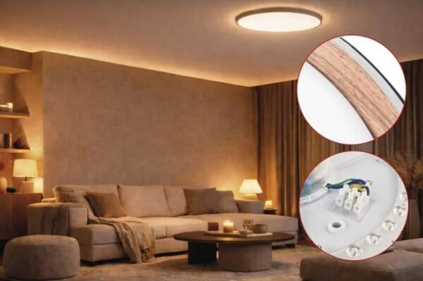 LED димируемо таванно осветително тяло ILVI LED/45W/230V 2700-6500K Ø 50 см черно/бежово + дистанционно управление