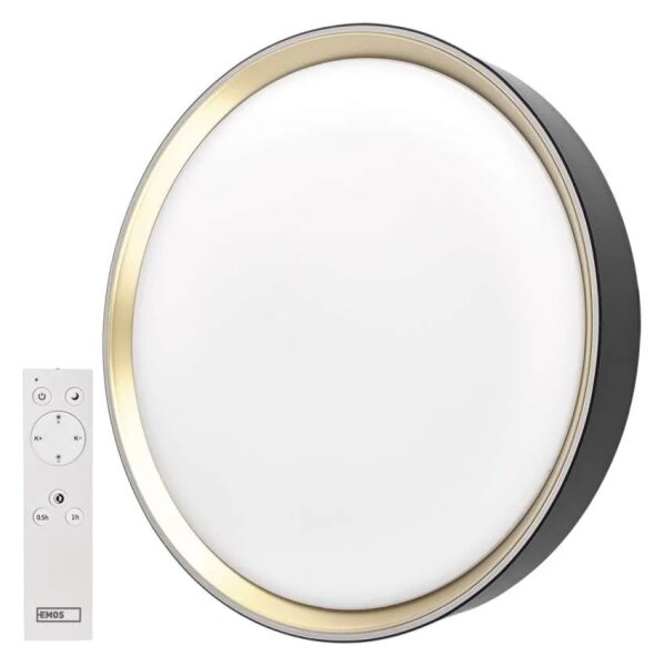 Димируемо LED таванно осветително тяло ILVI LED/30W/230V 2700-6500K Ø 40 см черно/месинг + с дистанционно управление