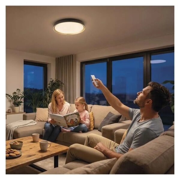 Димируемо LED таванно осветително тяло ILVI LED/30W/230V 2700-6500K Ø 40 см черно/месинг + с дистанционно управление