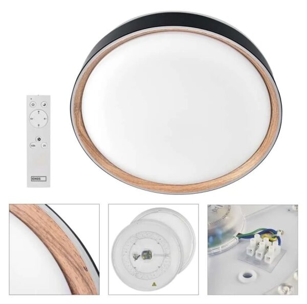 LED димируемо таванно осветително тяло ILVI LED/45W/230V 2700-6500K Ø 50 см черно/бежово + дистанционно управление