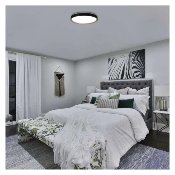 LED димируемо таванно осветително тяло ILVI LED/45W/230V 2700-6500K Ø 50 см черно/бежово + дистанционно управление