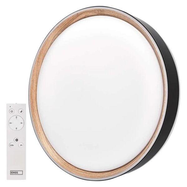 LED димируемо таванно осветително тяло ILVI LED/30W/230V 2700-6500K Ø 40 см черно/бежово + с дистанционно управление