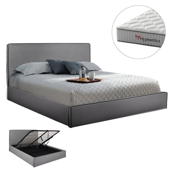 Двойно легло с матрак allie grey платена - с място за съхранение - за размери 160x200см