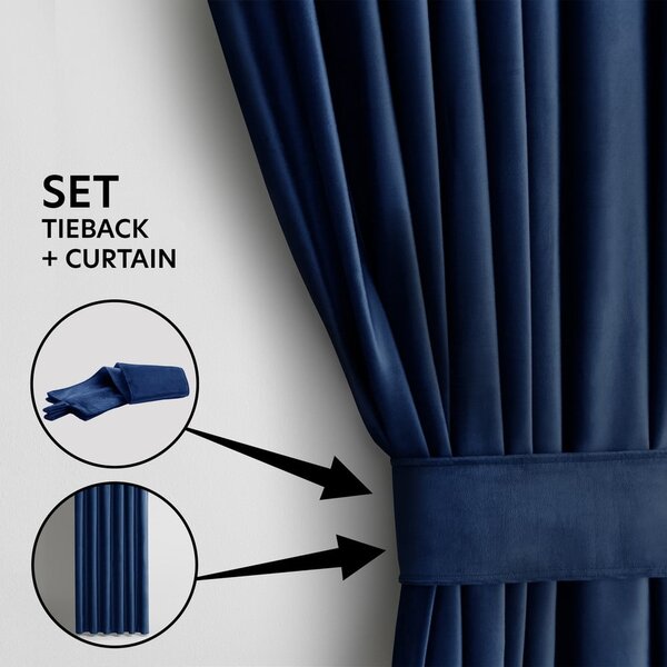 Тъмносиньо dimout перде 140x270 cm Eyelets – Restilo