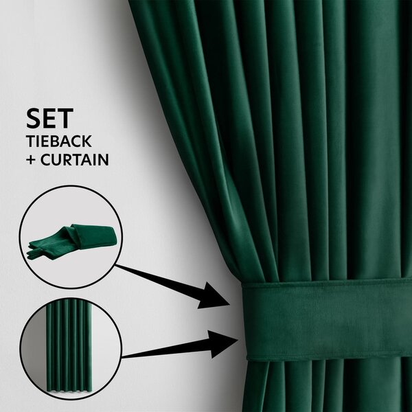 Тъмнозелено dimout перде 140x245 cm Pleat – Restilo