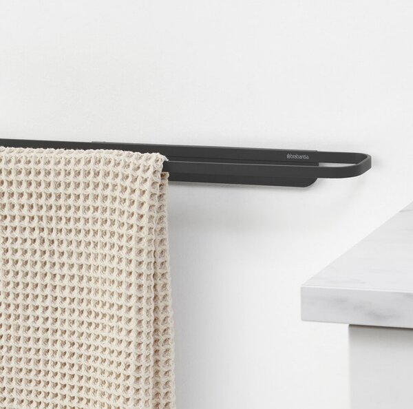 Държач за кърпи Brabantia MindSet 1005694, Минерално покритие, Дискретен монтаж, До 2 кг, Тъмносив