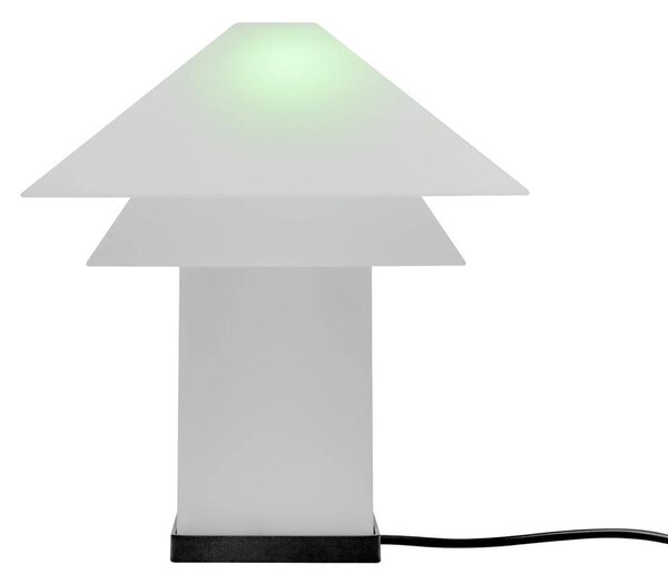 Бяла LED затъмняваща се настолна лампа с метален абажур (височина 33,5 cm) Sanaka – Blomus