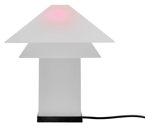 Бяла LED затъмняваща се настолна лампа с метален абажур (височина 33,5 cm) Sanaka – Blomus