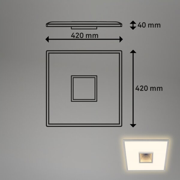 Briloner 3848014 - LED таванно осветително тяло TORO LED/18W/230V 42x42 см матов хром