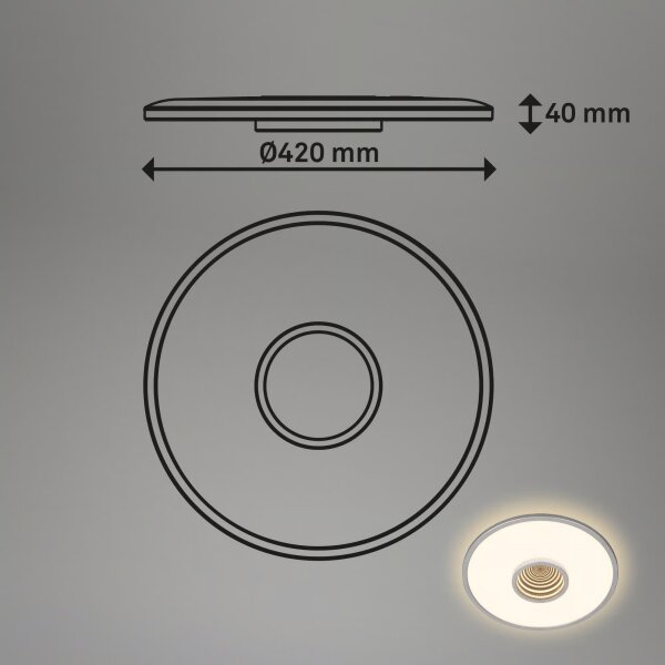 Briloner 3847014 - LED таванно осветително тяло TORO LED/18W/230V диаметър 42 см матов хром