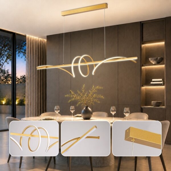 BRILAGI - LED димируем полилей на кабел SIGNATURE LED/50W/230V 120 cm златист + дистанционно управление