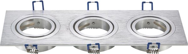 Aigostar - Тройна рамка за вградено осветително тяло GU10 25,5x9,1 cm матов хром