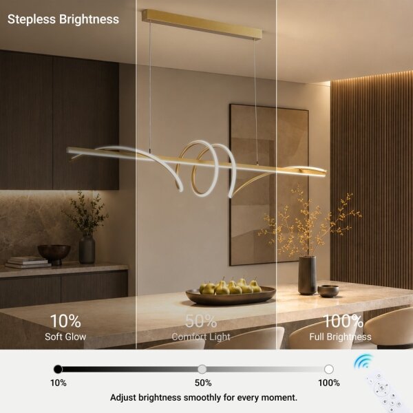 BRILAGI - LED димируем полилей на кабел SIGNATURE LED/50W/230V 120 cm златист + дистанционно управление