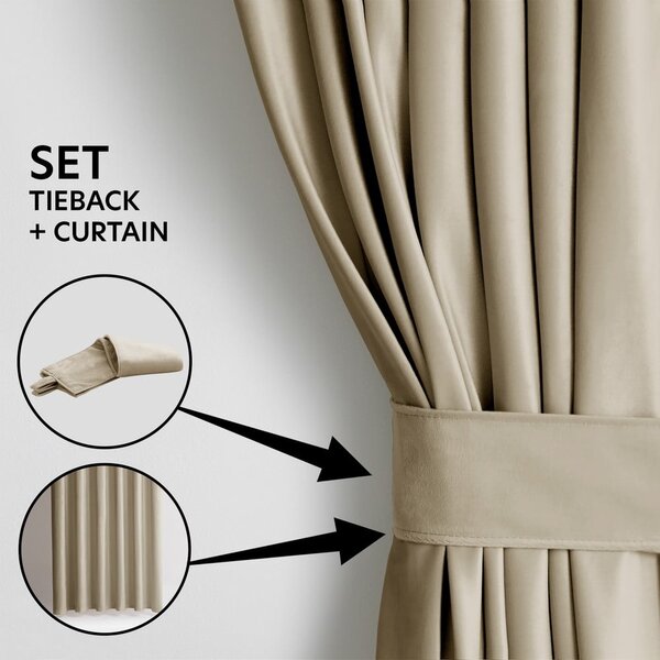Кафяво/бежово затъмняващо перде 140x245 cm Eyelets – Restilo