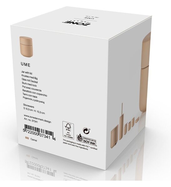 Бежов глинен органайзер за баня за памучни тампони Ume – Zone