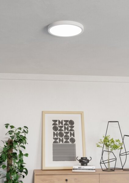 Eglo 901377 - LED RGBW димируем таванен плафон с опушено стъкло FUEVA-Z LED/14,3W/230V 27,8cm IP44 бял