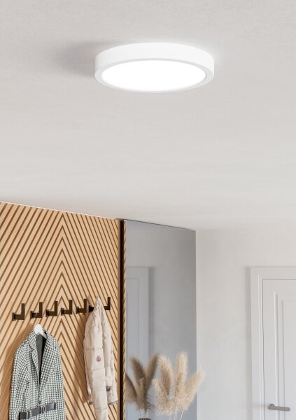 Eglo 901376 - LED RGBW димируемо таванно осветително тяло за баня FUEVA-Z LED/11,2W/230V 21,1cm IP44 бяло