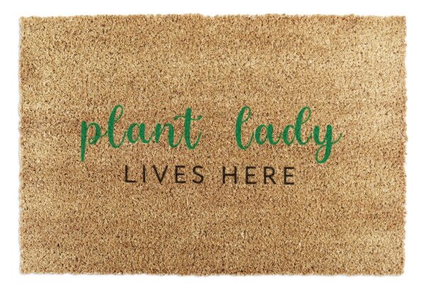 Изтривалка от кокосови влакна 40x60 cm Plant Lady Lives Here – Artsy Doormats