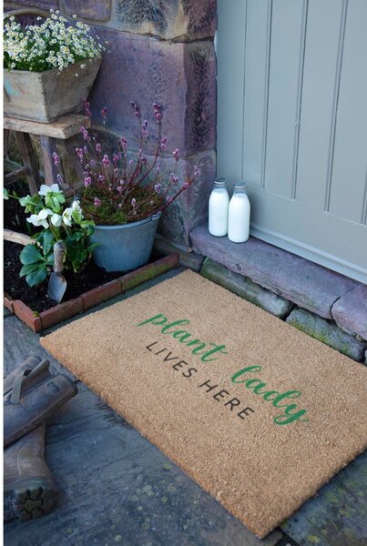 Изтривалка от кокосови влакна 40x60 cm Plant Lady Lives Here – Artsy Doormats