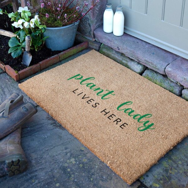 Изтривалка от кокосови влакна 40x60 cm Plant Lady Lives Here – Artsy Doormats