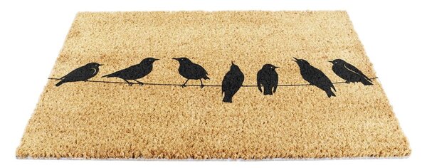 Изтривалка от кокосови влакна 40x60 cm Birds On a Wire – Artsy Doormats