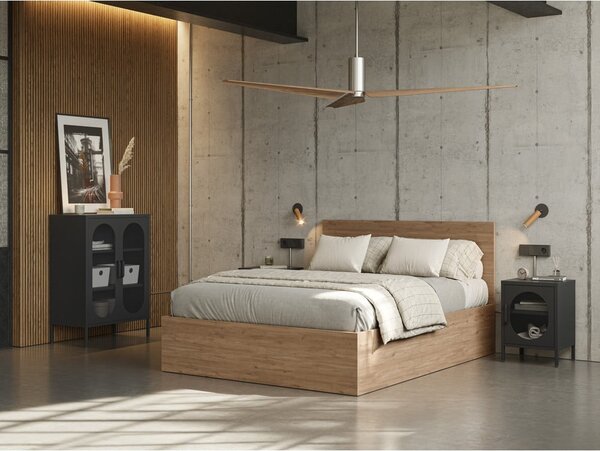 Черно метално нощно шкафче Diora – Marckeric