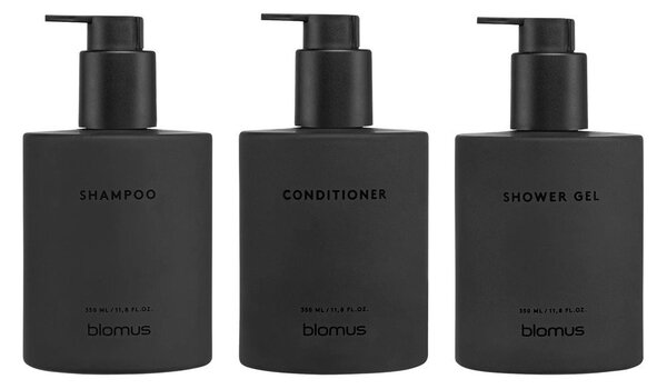Черни стенни стъклени диспенсери за сапун 3 бр. 350 ml Kirei – Blomus