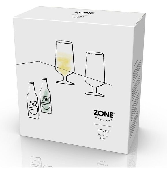 Стъклени чаши в комплект 2 бр. за бира 300 ml Rocks – Zone