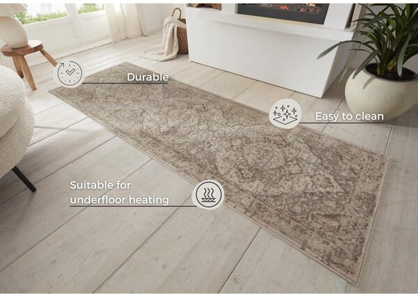 Сива/бежова пътека 80x200 cm Terrain Designer Sand – Hanse Home
