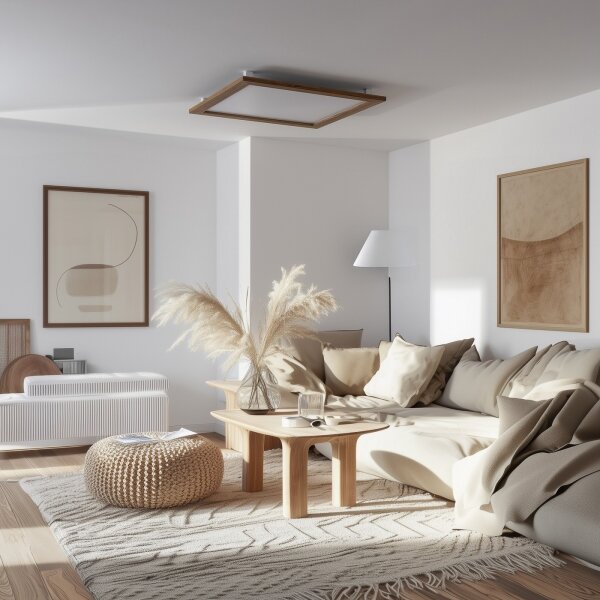 Brilagi - LED Плафониера SLIMFRAME WOOD LED/58W/230V 64x64 см кафяв