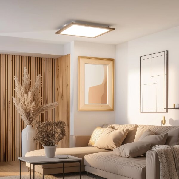Brilagi - LED Плафониера SLIMFRAME WOOD LED/58W/230V 64x64 см кафяв