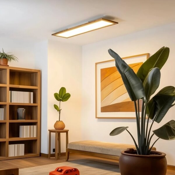 Eglo-LED RGBW повърхностно монтиран таванен панел SALOBRENA-C LED/34W/230V кафяв + дистанционно управление