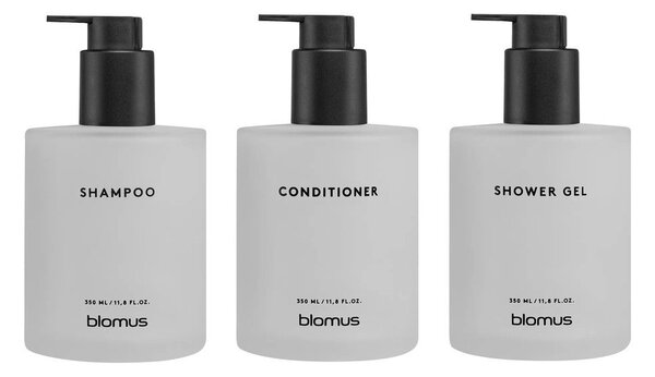 Бели стенни стъклени диспенсери за сапун 3 бр. 350 ml Kirei – Blomus