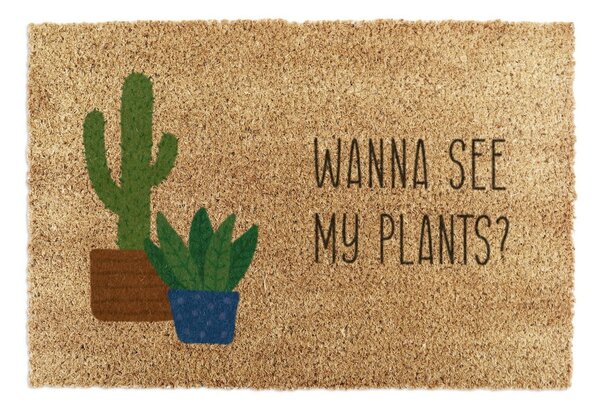 Изтривалка от кокосови влакна 40x60 cm Wanna See My Plants – Artsy Doormats