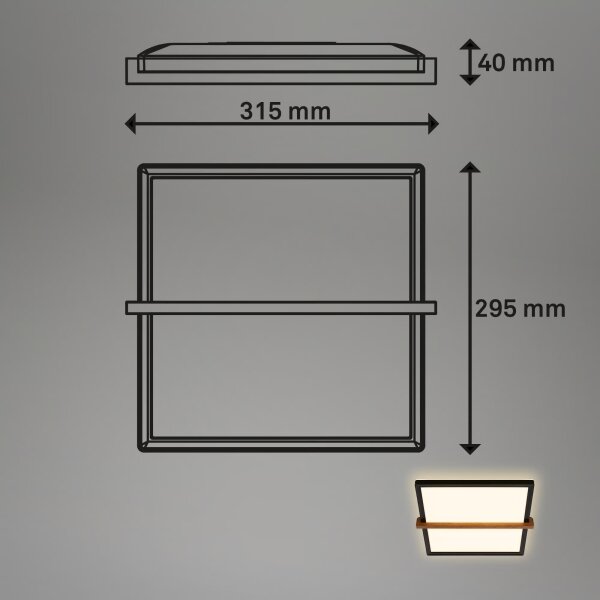 Briloner 3845015 - LED таванен плафон LED/18W/230V 29,5x31,5 cm