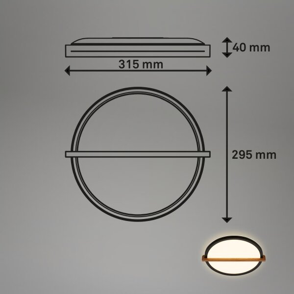 Briloner 3844015 - LED плафон, 18 W, 230 V, Ø 31,5 cm