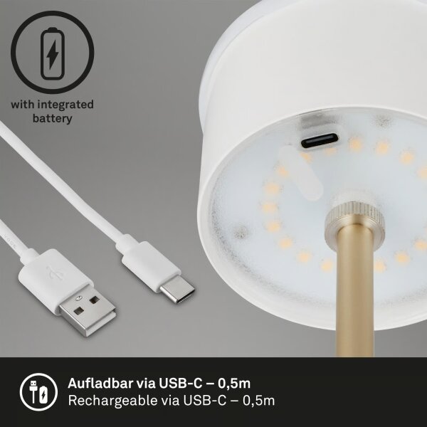 Brilo - LED настолна презареждаема сензорна лампа KIKI LED/2,6W/5V IP44 2600 mAh кафява