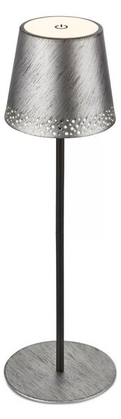 Brilo - LED настолна акумулаторна сензорна лампа KIKI LED/2,6W/5V IP44 2600 mAh сребриста