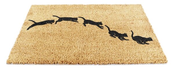 Изтривалка от кокосови влакна 40x60 cm Jumping Cats – Artsy Doormats