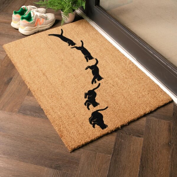 Изтривалка от кокосови влакна 40x60 cm Jumping Cats – Artsy Doormats