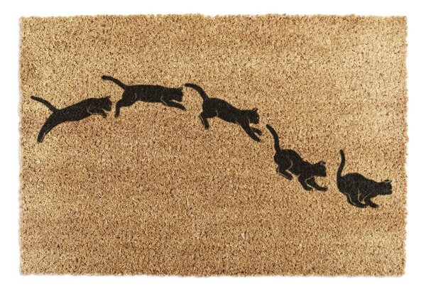 Изтривалка от кокосови влакна 40x60 cm Jumping Cats – Artsy Doormats