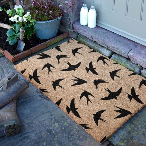 Изтривалка от кокосови влакна 40x60 cm Swallows – Artsy Doormats