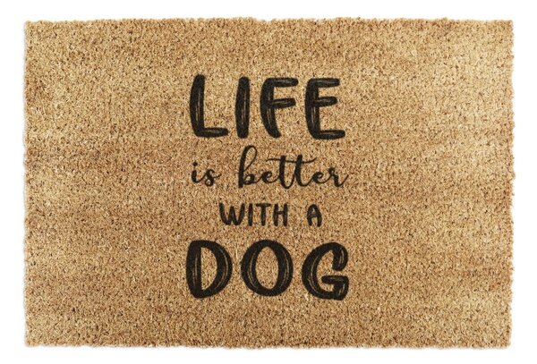 Изтривалка от кокосови влакна 40x60 cm Life Is Better With a Dog – Artsy Doormats